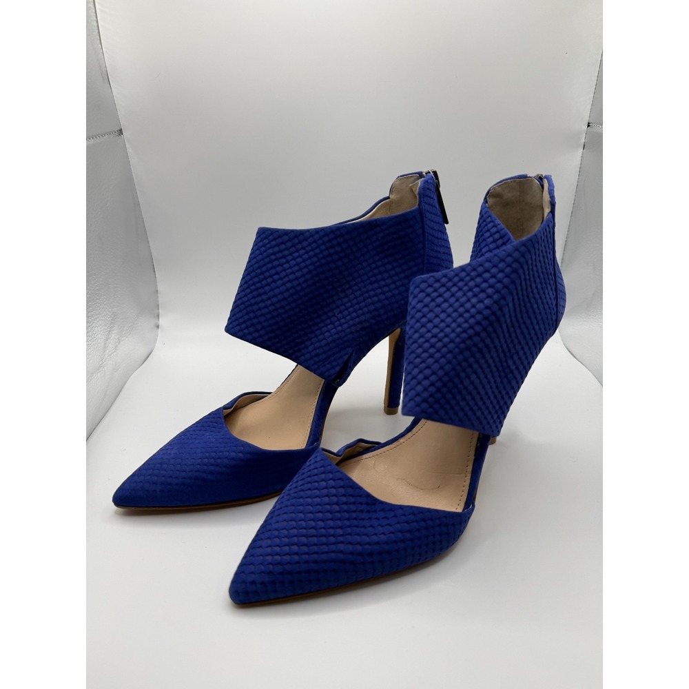 Vince Camuto Sinomin Womens US 8 M Pumps Blue Leather Pointed Toe Stiletto Heels